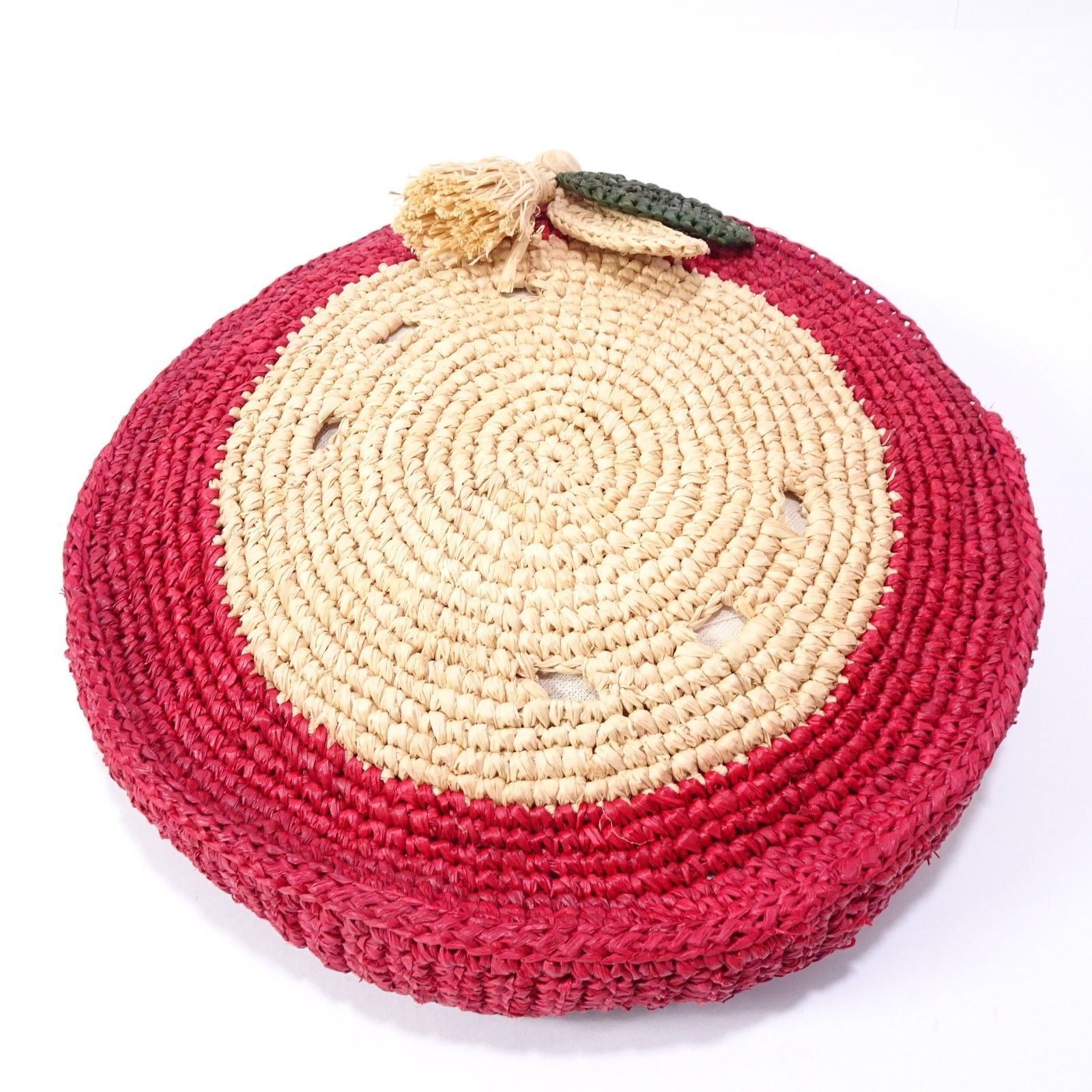 Mar Y Sol Women's Woven Raffia Watermelon Clutch Purse Nwt 145 Red Beige — image 4 of 5